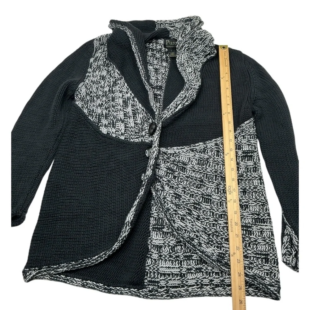 Pure Handknit Chunky Knit Crochet Cardigan Sweater